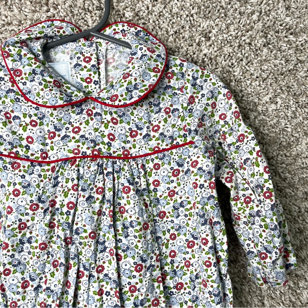 Little English Dress Women’s 4T Red, Blue and White Floral Print - Picture 2 of 4